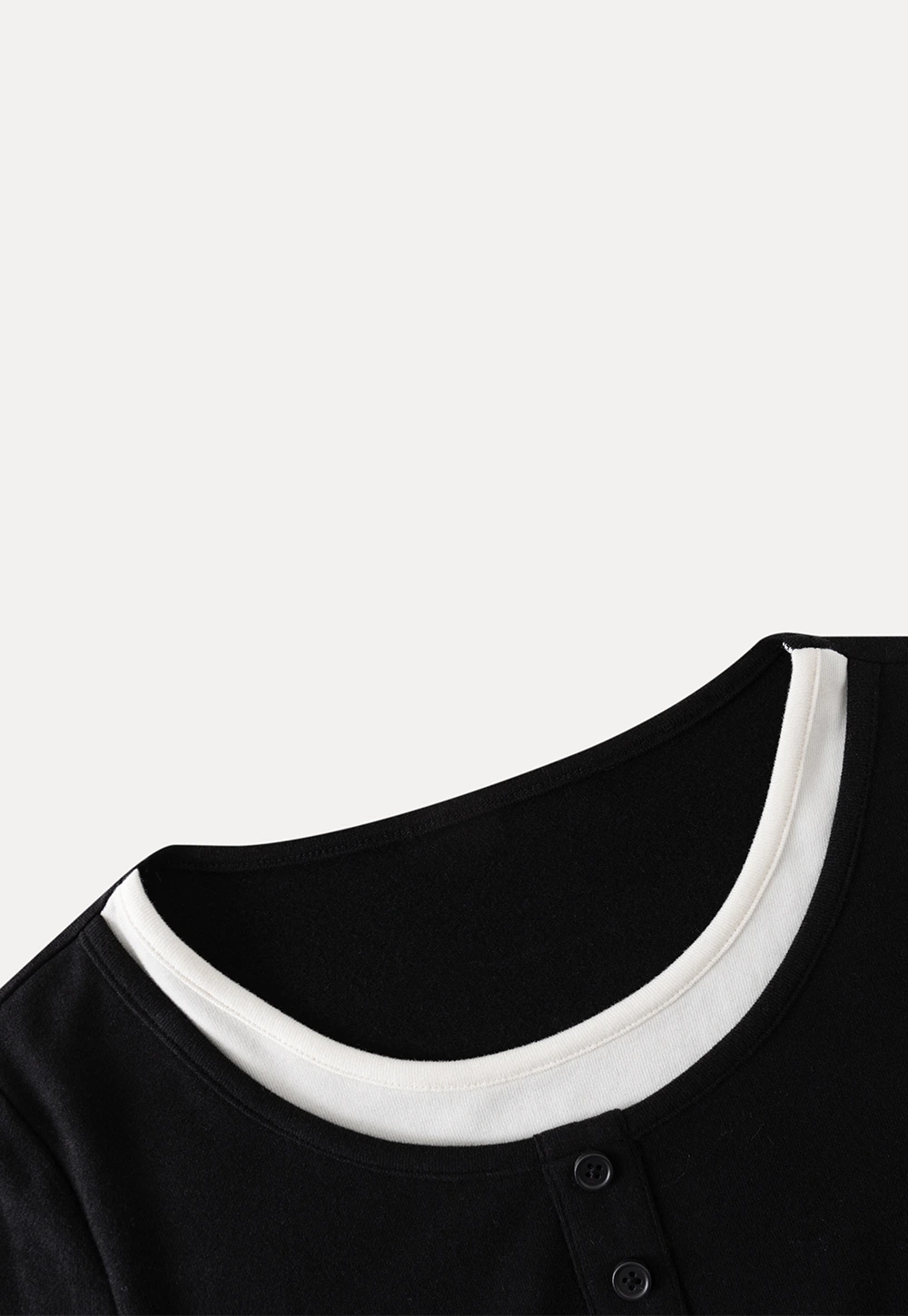 Womens Colorblock Long Sleeve Henley Top