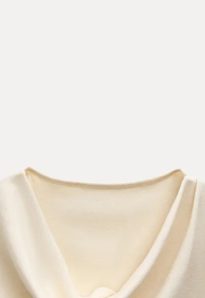 Womens Long Sleeve Drape Neck Top