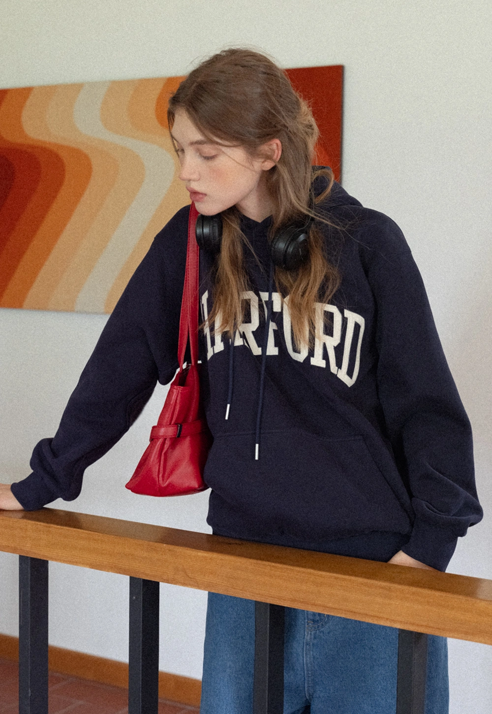 Stylish Hoodie with College Print