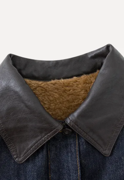 Denim Jacket with Contrast Collar