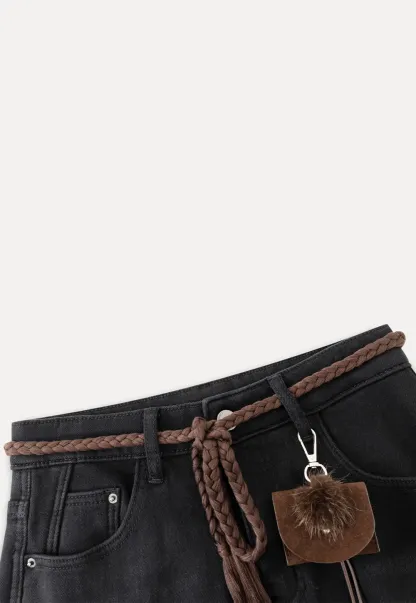 Womens High Rise Wide Leg Denim Pants