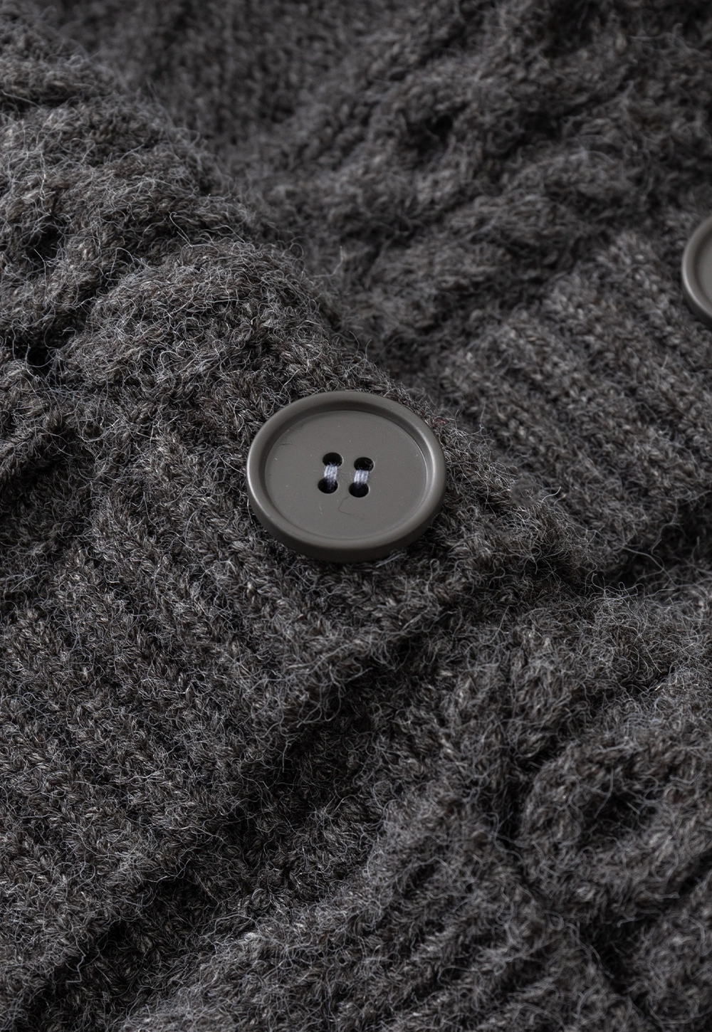 Classic Cable Knit Cardigan with Hood and Button Closure