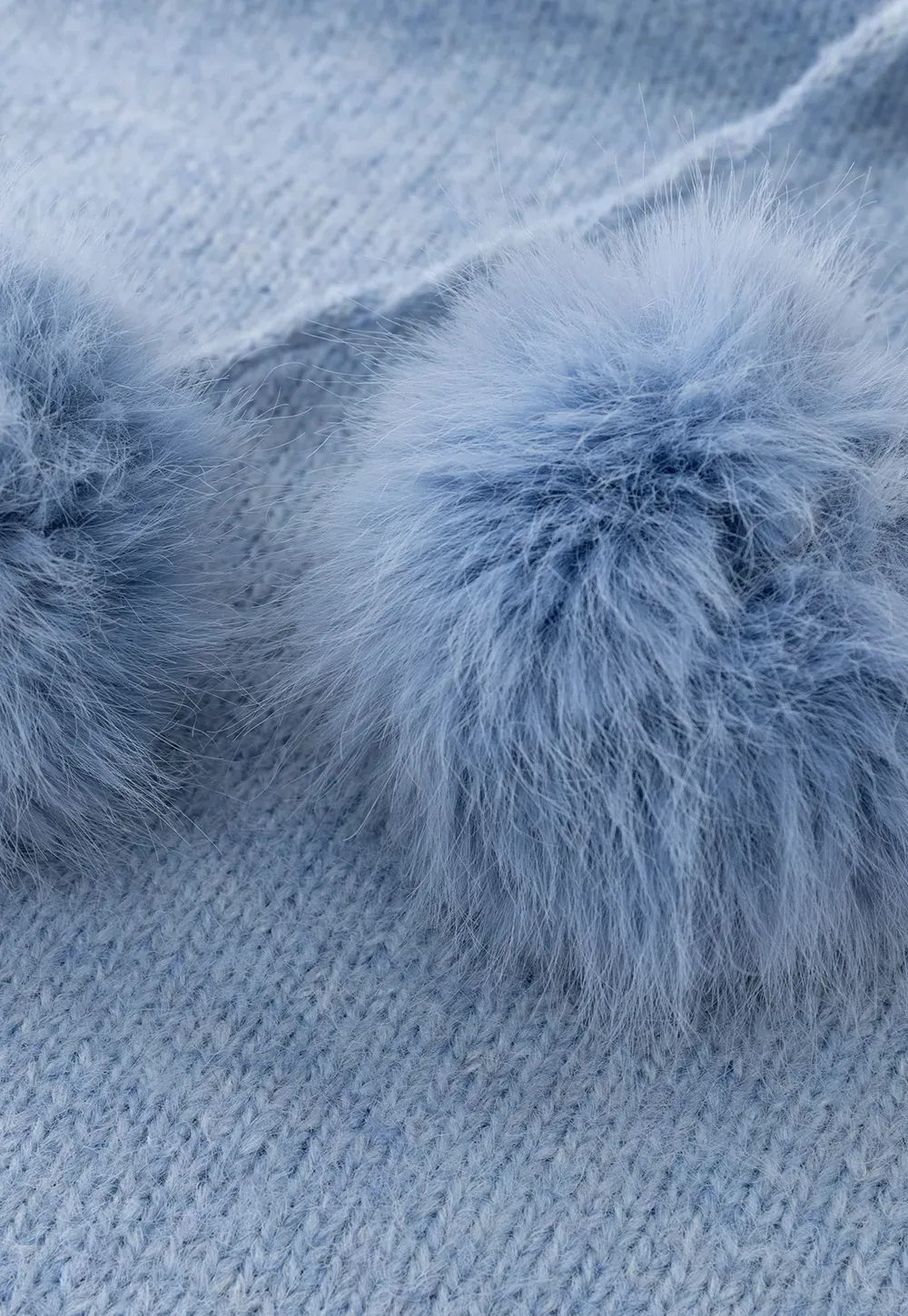 Pom-Pom Hooded Knit Sweater