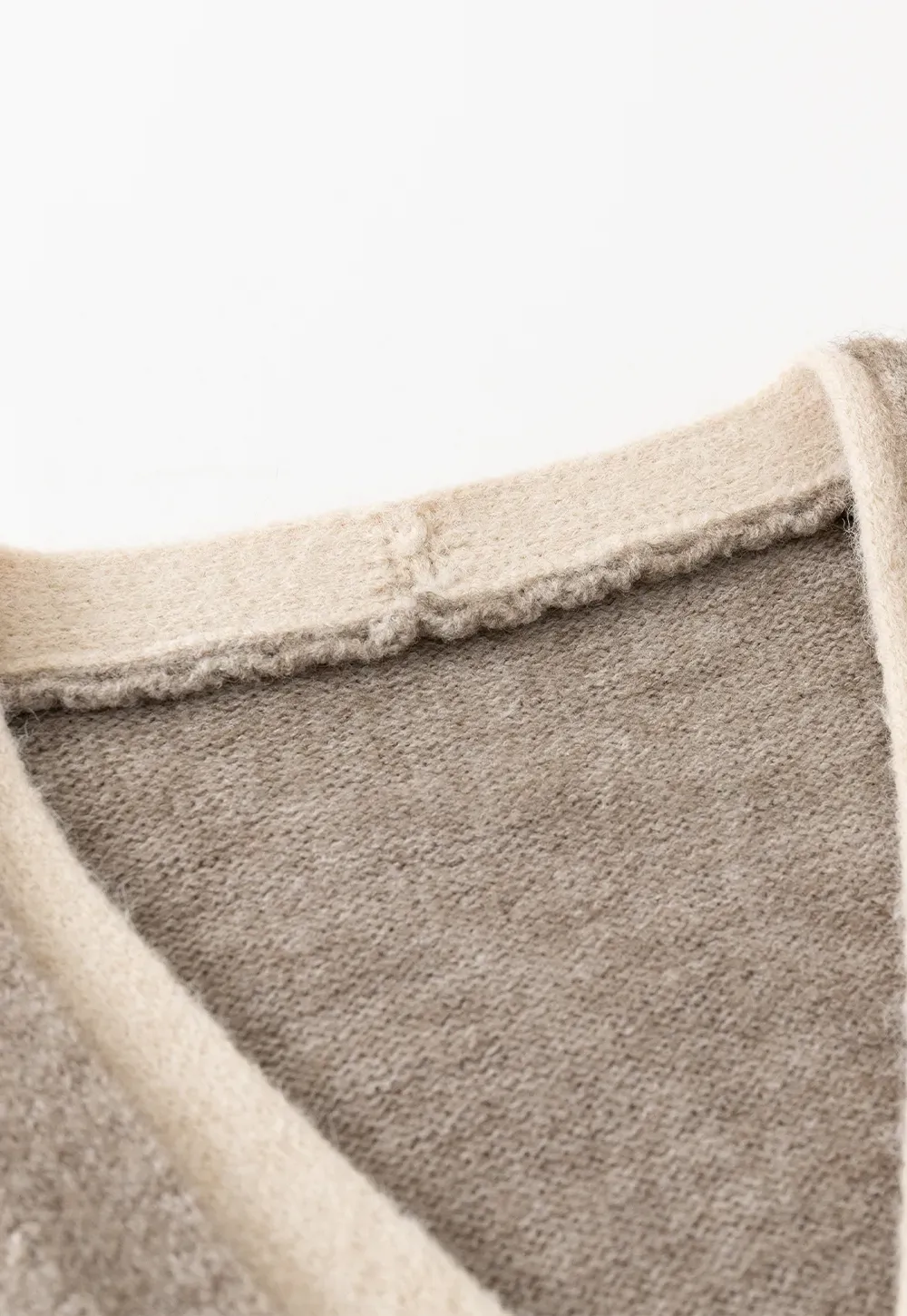 Contrast Trim Button-Up Knit Cardigan