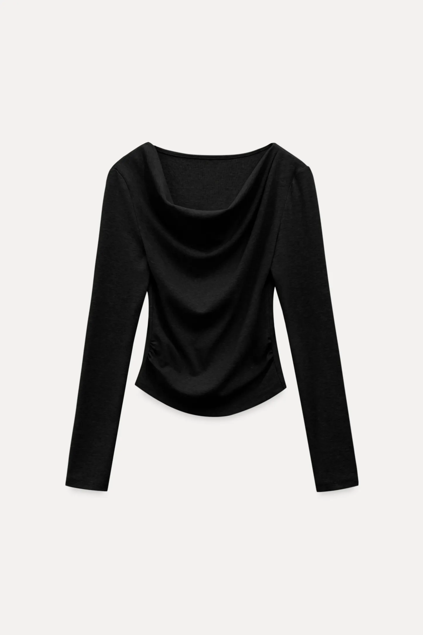 Womens Long Sleeve Drape Neck Top