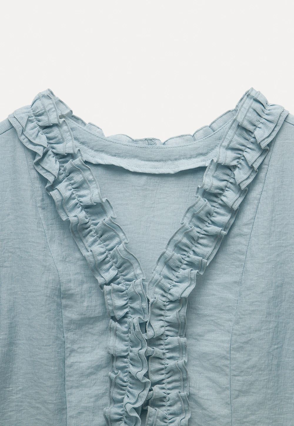 Women’s Ruffled V-neck Short Sleeve Blouse