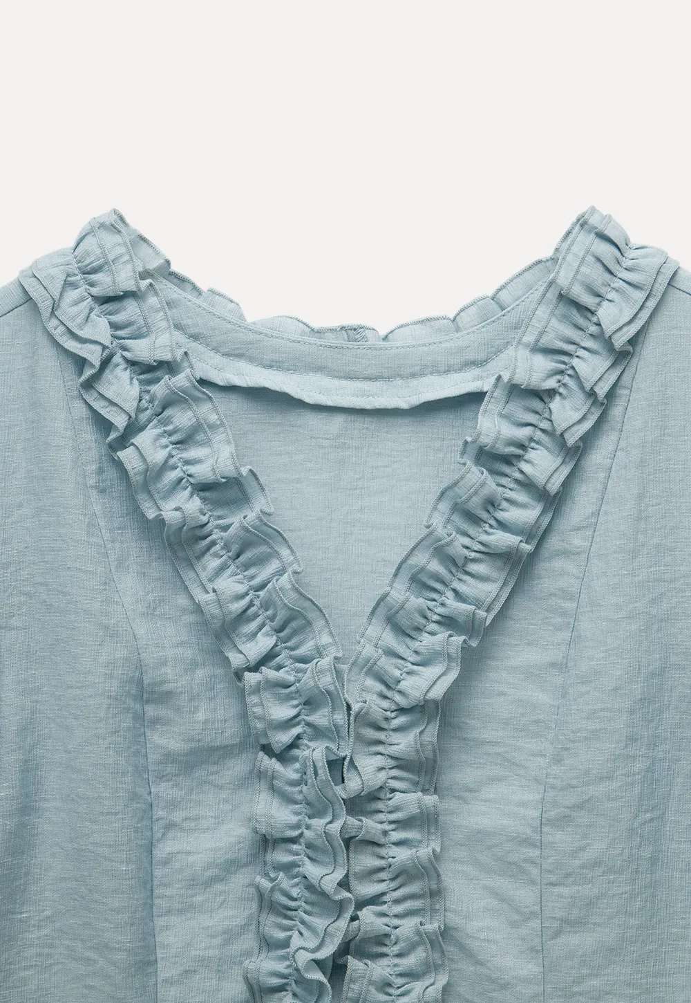 Women’s Ruffled V-neck Short Sleeve Blouse