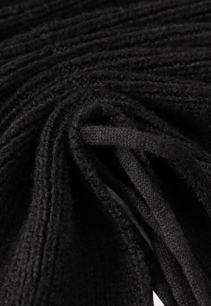 Faux Fur Collar Cable Knit Poncho Sweater for Women