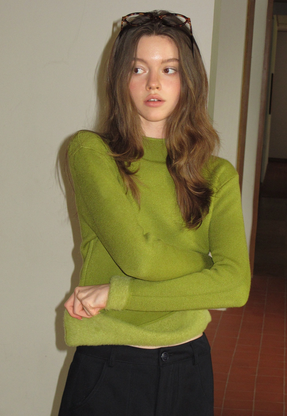 Women Soft Long Sleeve Crew Neck Sweater