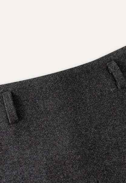 High-Waisted A-Line Wool Skirt