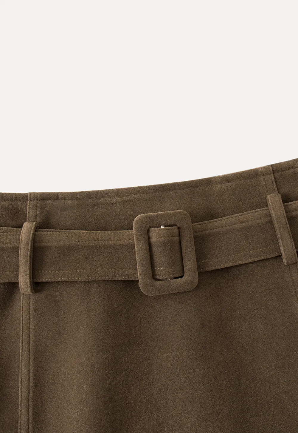 Suede Belted Mini Skirt