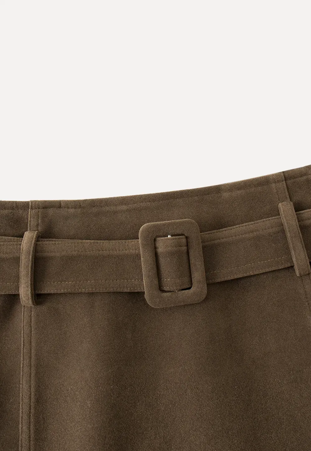 Suede Belted Mini Skirt