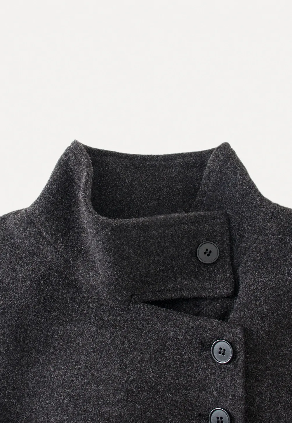 Padded Stand-Collar Wool Coat