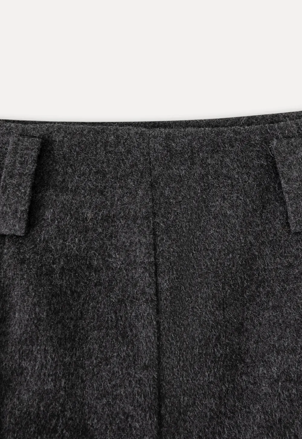 Asymmetric Wool-Blend Midi Skirt