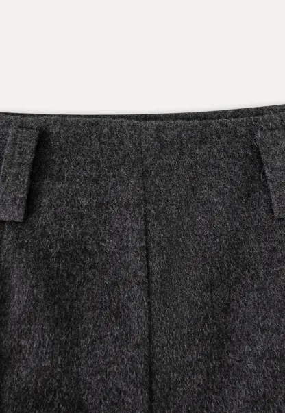 Asymmetric Wool-Blend Midi Skirt