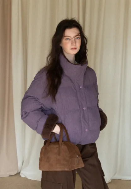 Cozy Corduroy Thick Winter Cotton Coat for Women