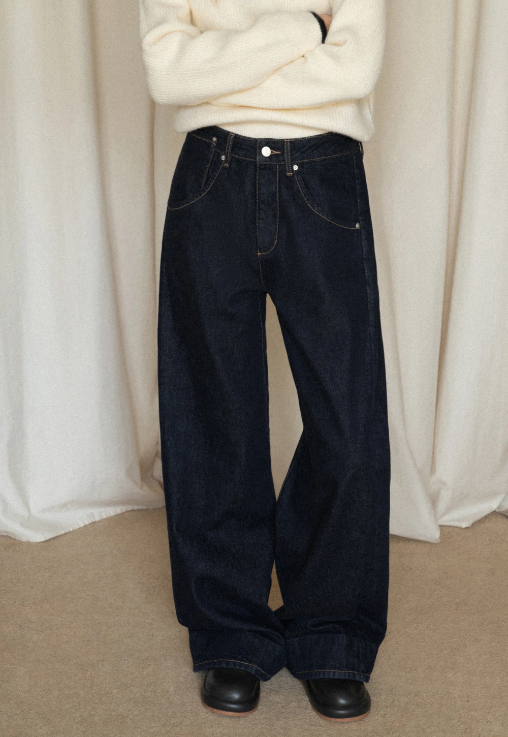 Classic Loose Fit Wide Leg Jeans for Women