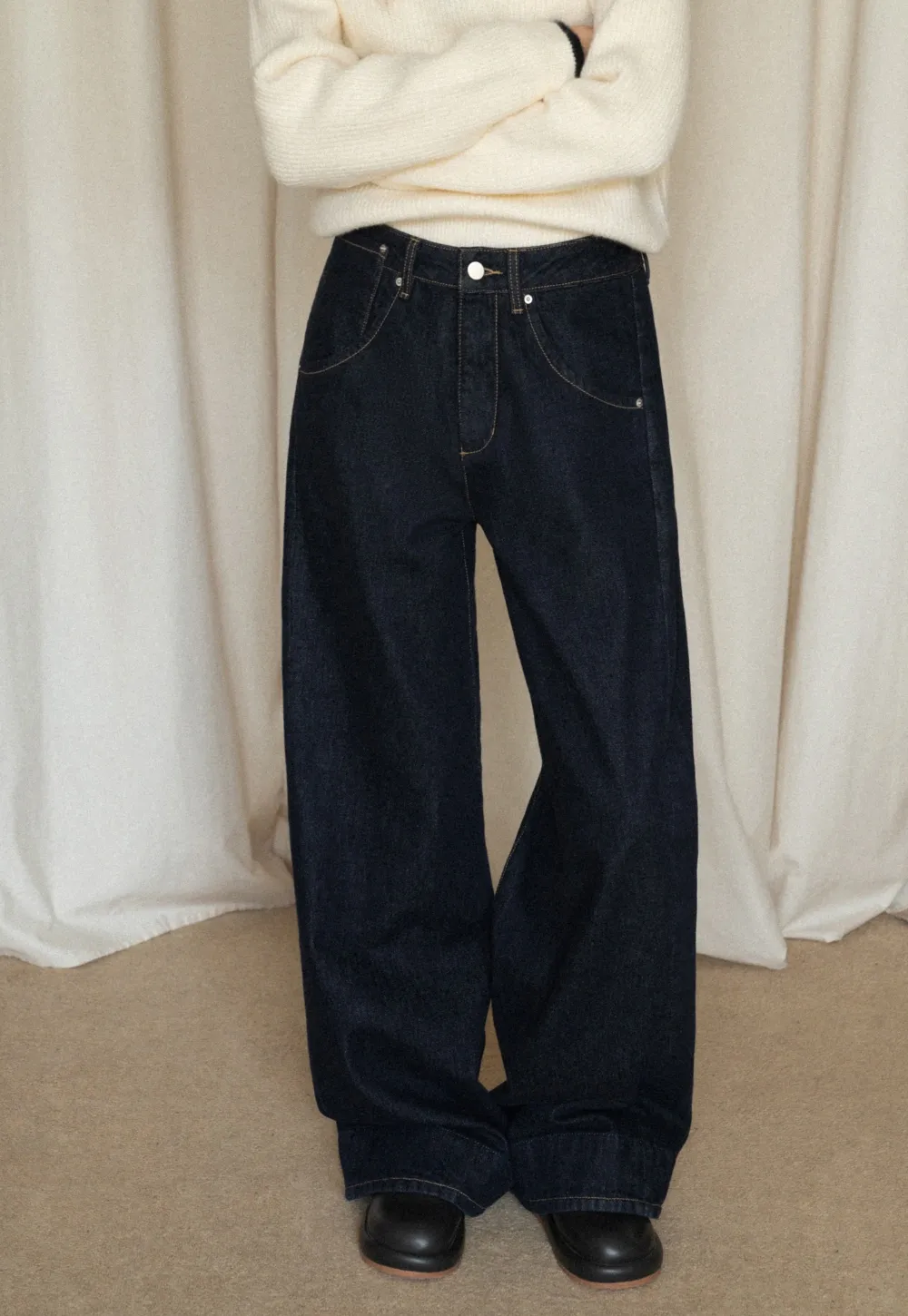 Classic Loose Fit Wide Leg Jeans for Women