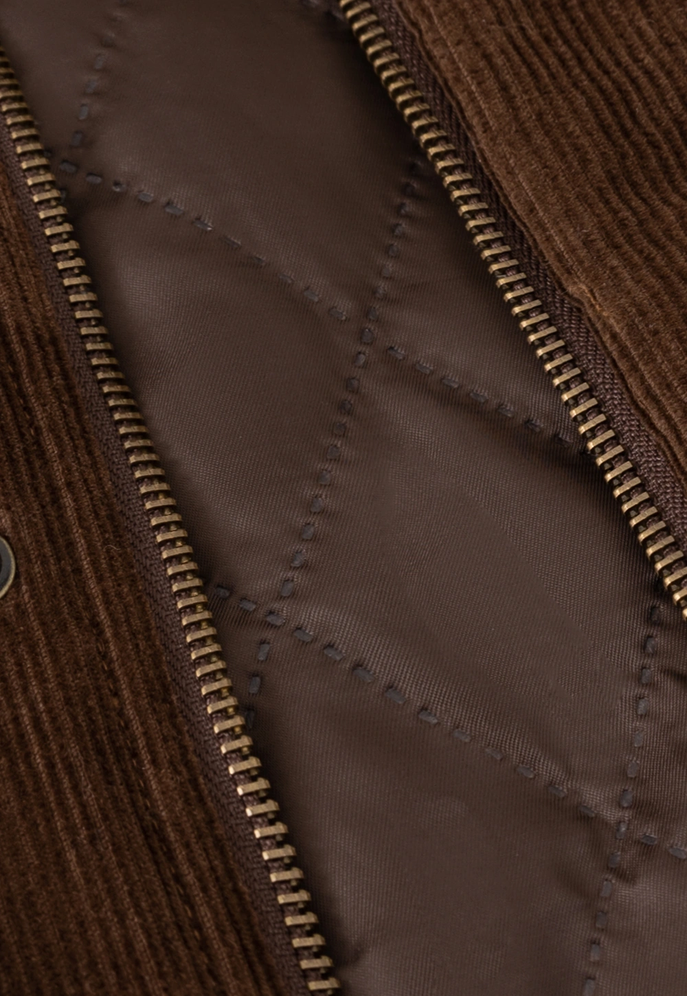 Women Casual Brown Corduroy Coat with Fleece Lining