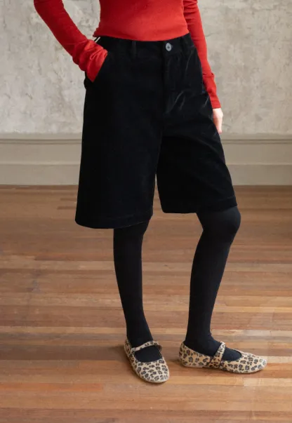 Women Stylish Corduroy Brown Shorts with Button Detail