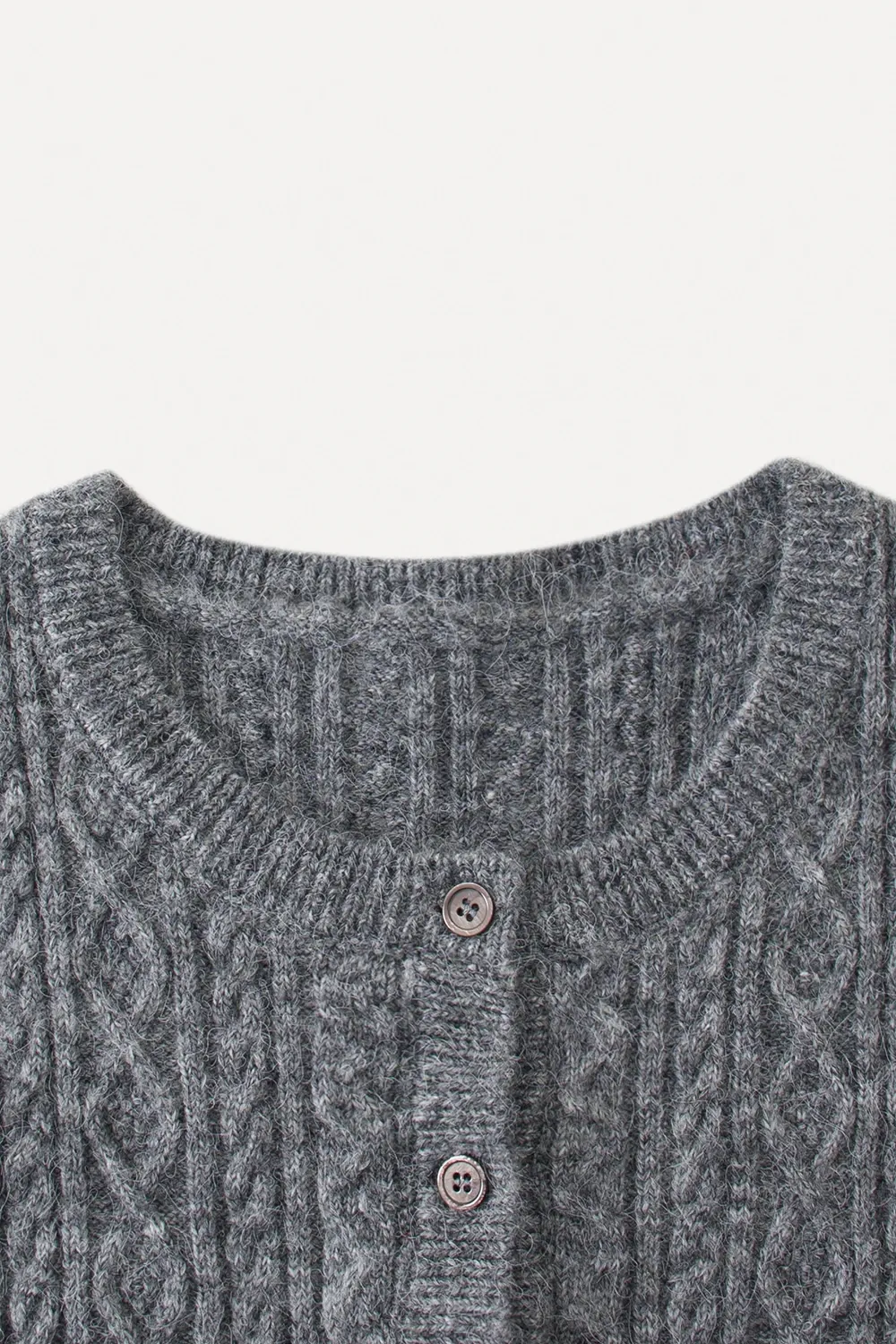 Cable Knit Cardigan with Tie-Front Detail