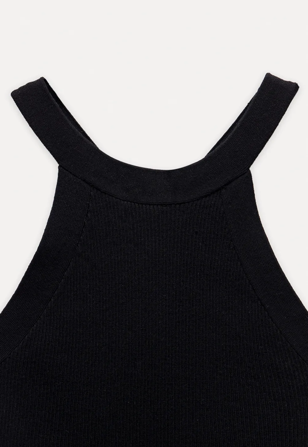 Women’s Ribbed High Neck Halter Tank Top