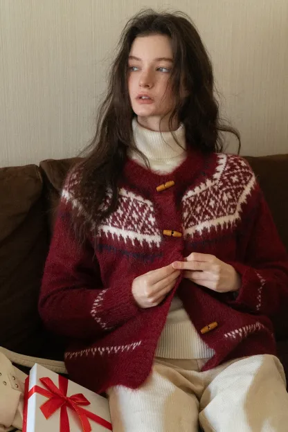 Fair Isle Button-Down Cardigan