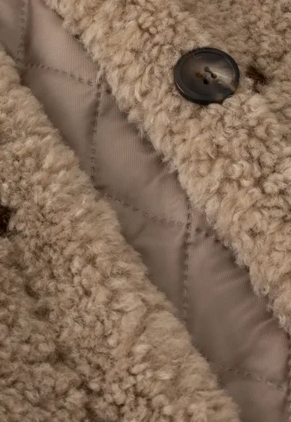 Polka Dot Teddy Fleece Hooded Coat