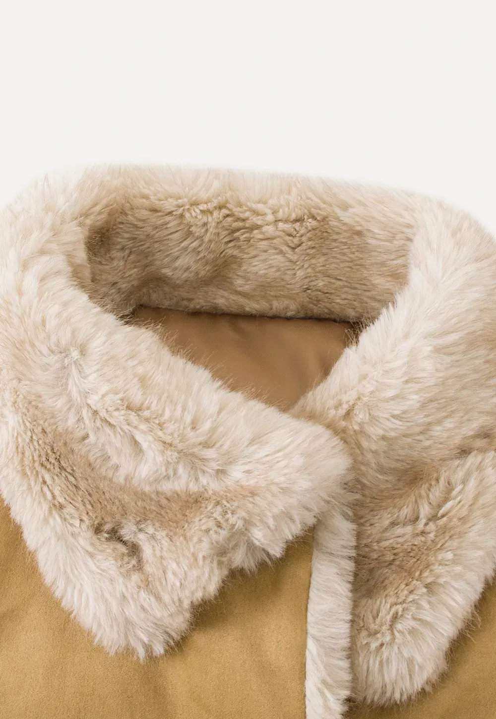 Double-Breasted Faux Shearling Jacket