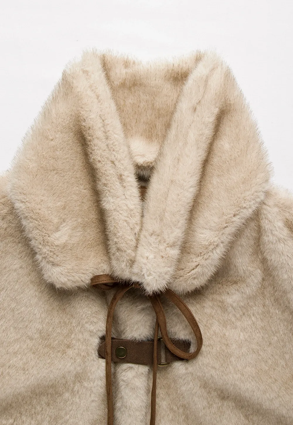 Women's Stand Collar Cropped Faux Fur Coat