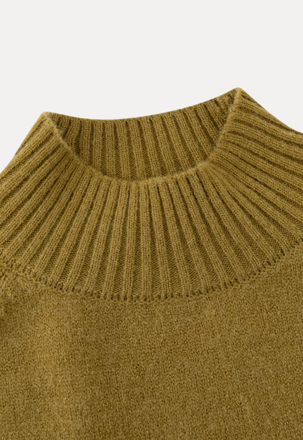 Olive Short Sleeve Mock Neck Knit Top