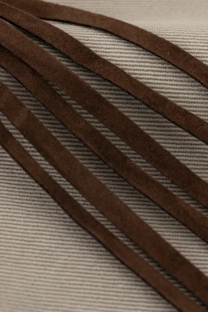 Loose Fleece-Lined Jeans with Tassel Belt