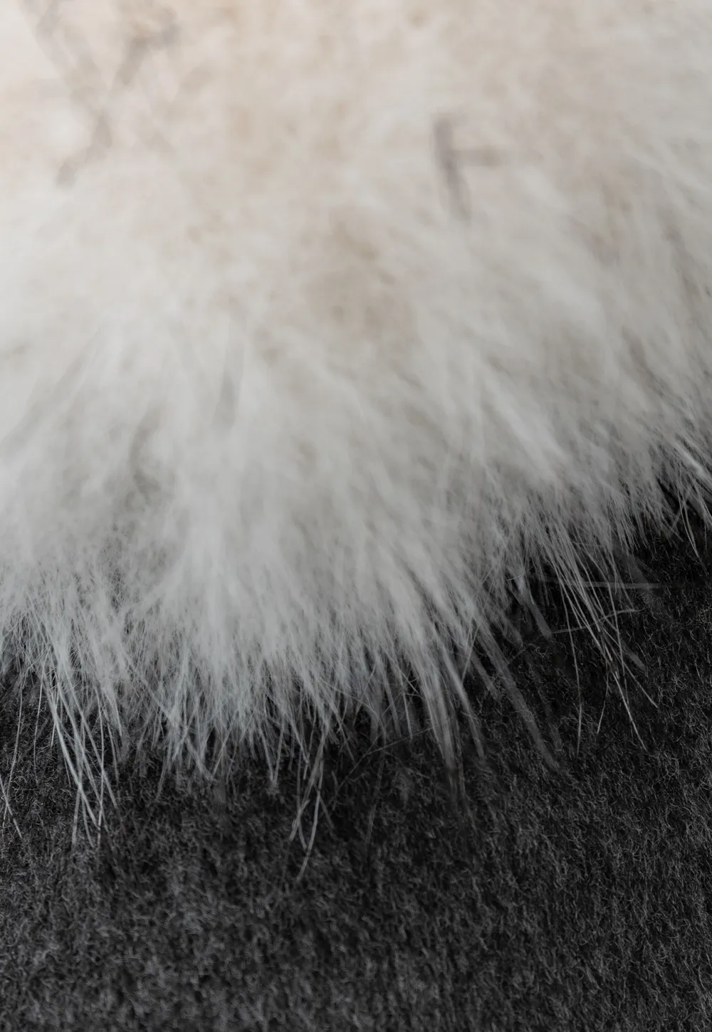 Faux-Fur Trim Hooded Charcoal Jacket