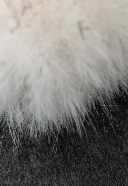 Faux-Fur Trim Hooded Charcoal Jacket