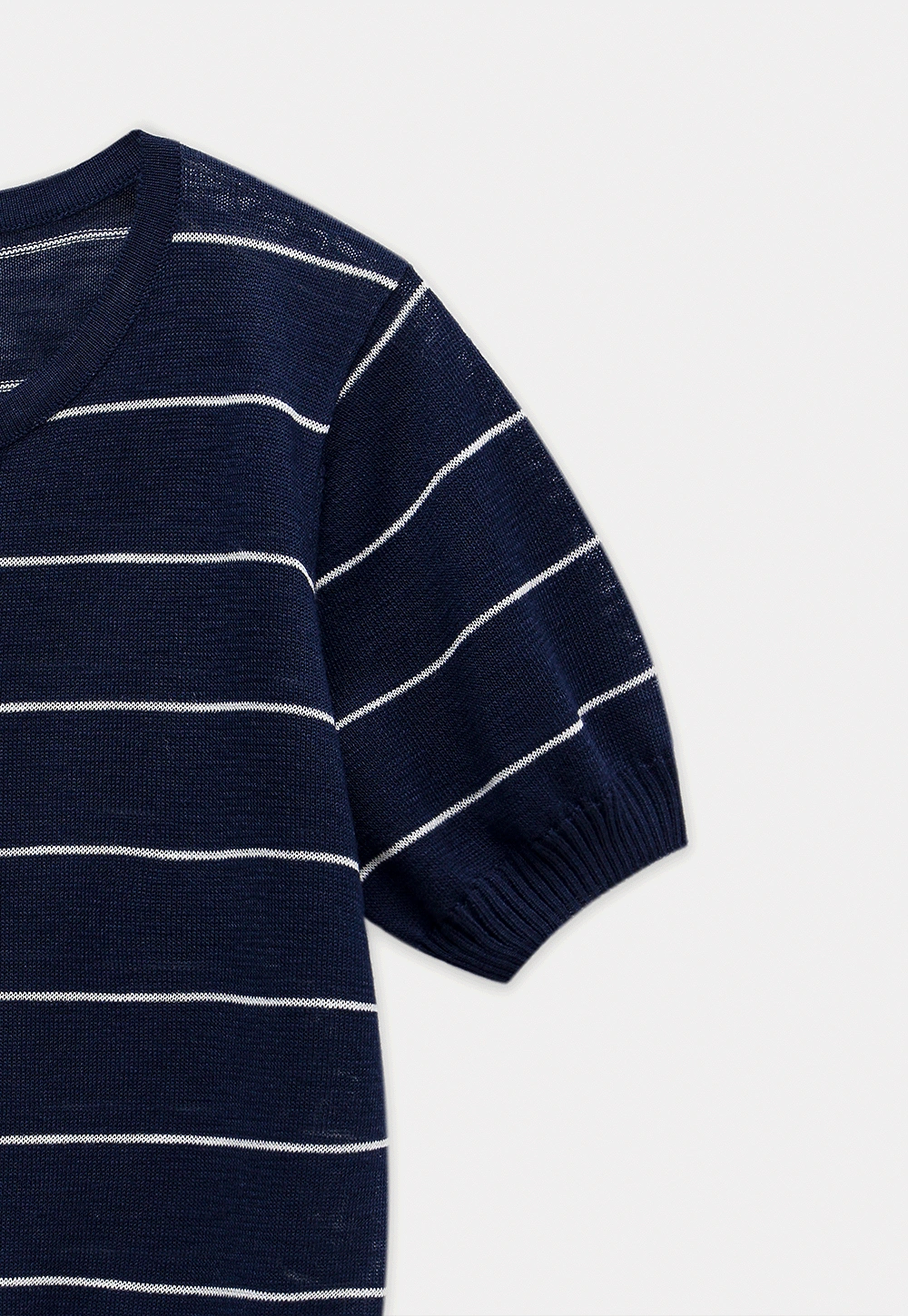 Women’s Striped Button-Down Short-Sleeve Cardigan