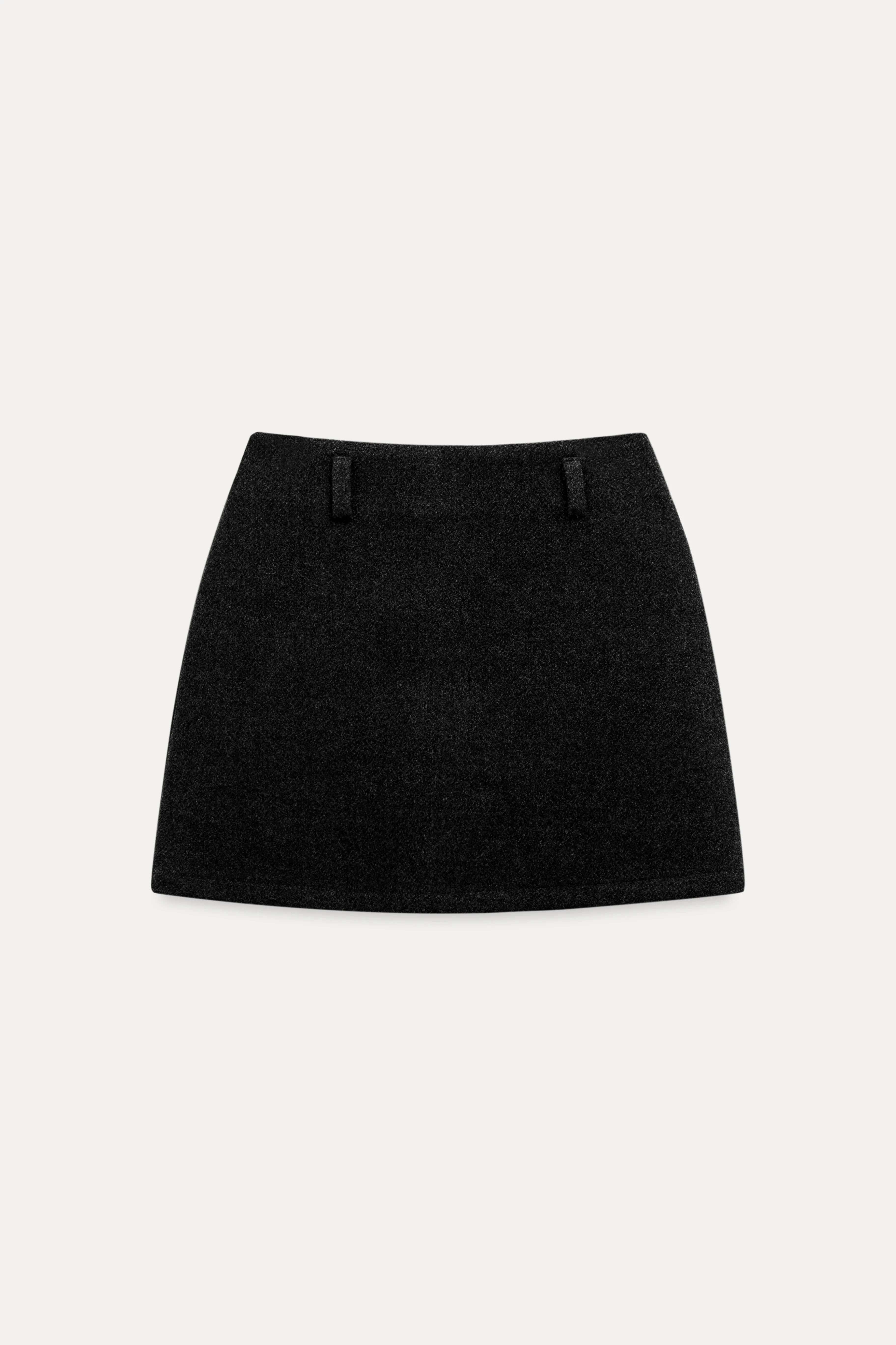 High-Waisted A-Line Wool Skirt(with belt)