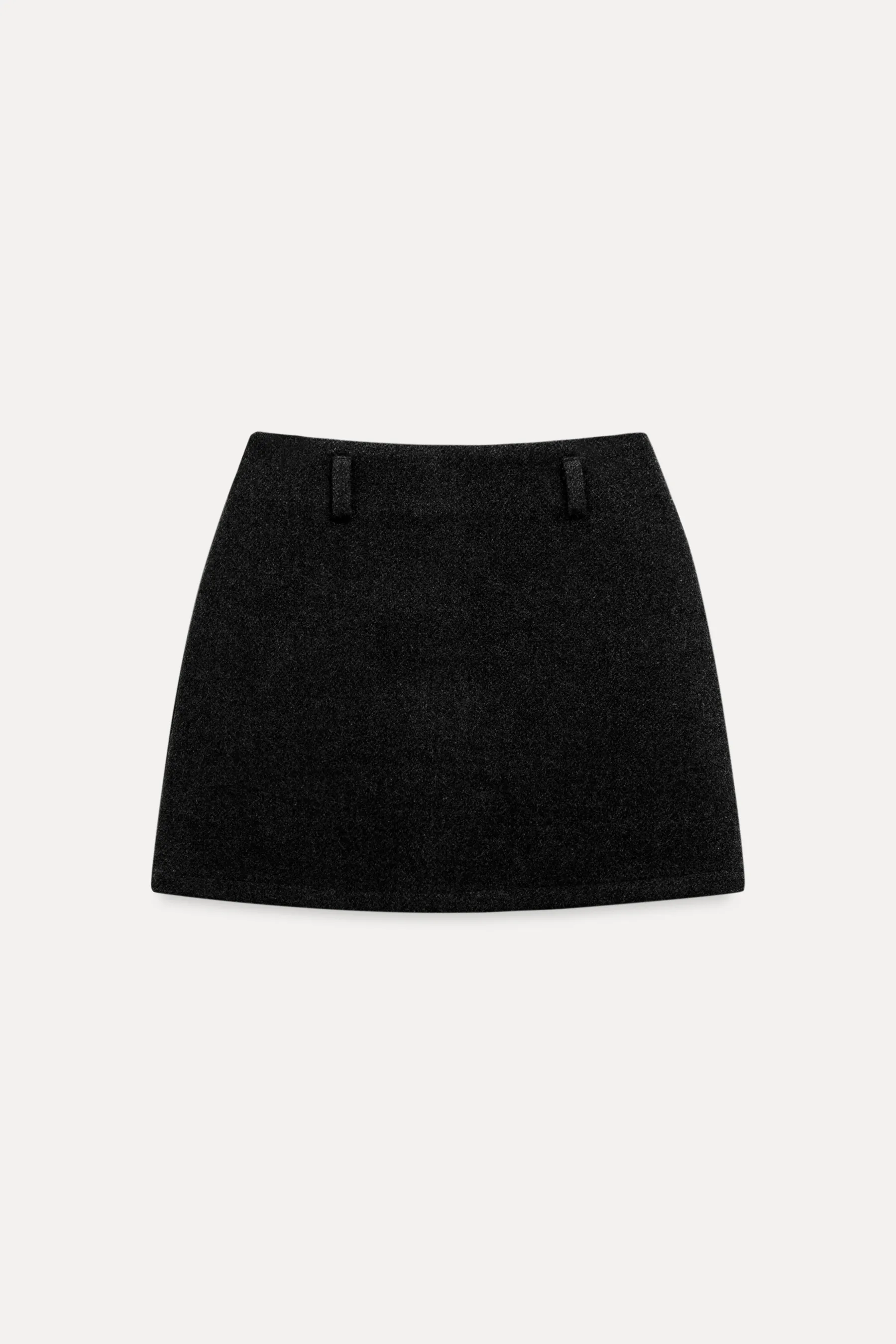 High-Waisted A-Line Wool Skirt(with belt)