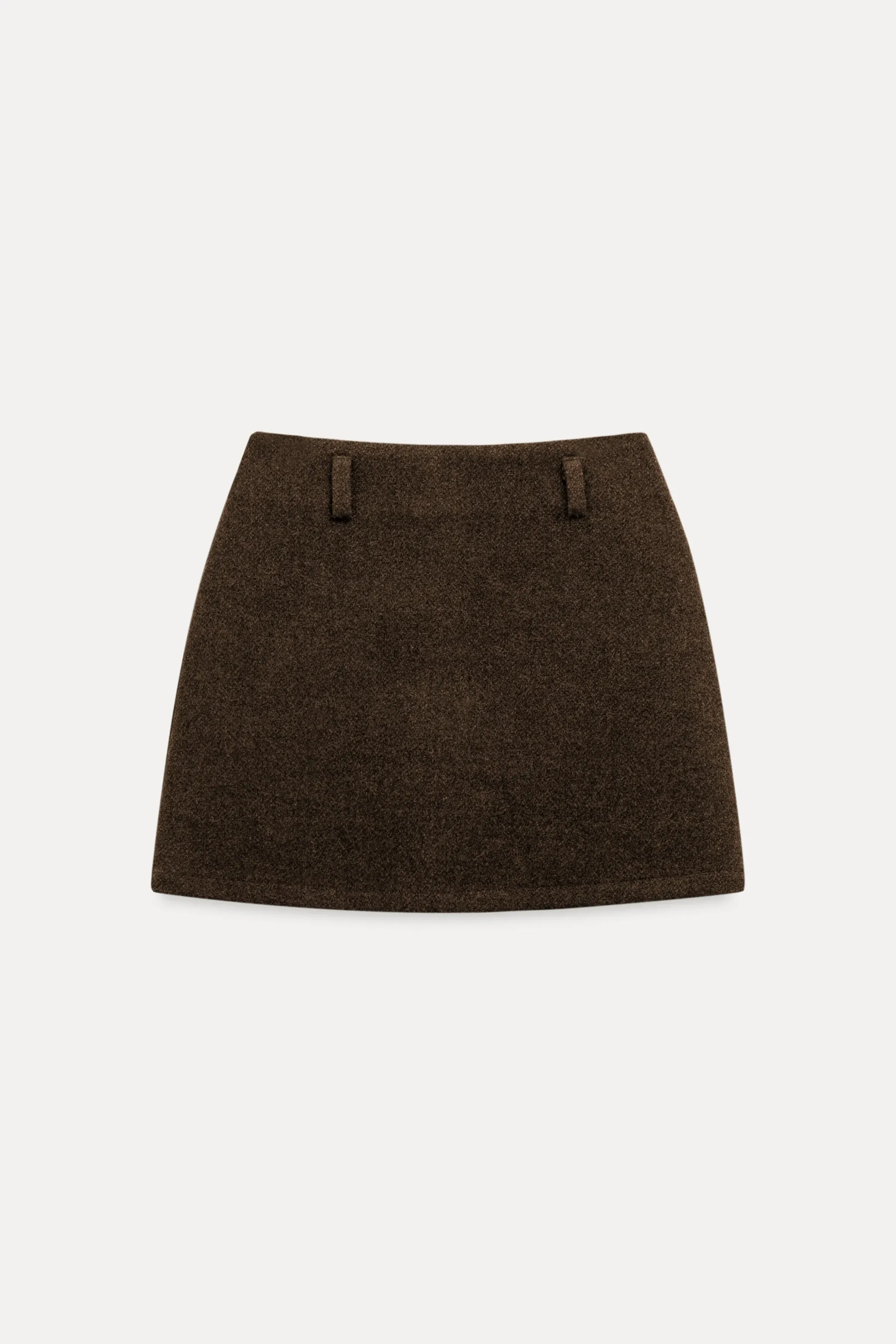 High-Waisted A-Line Wool Skirt(with belt)