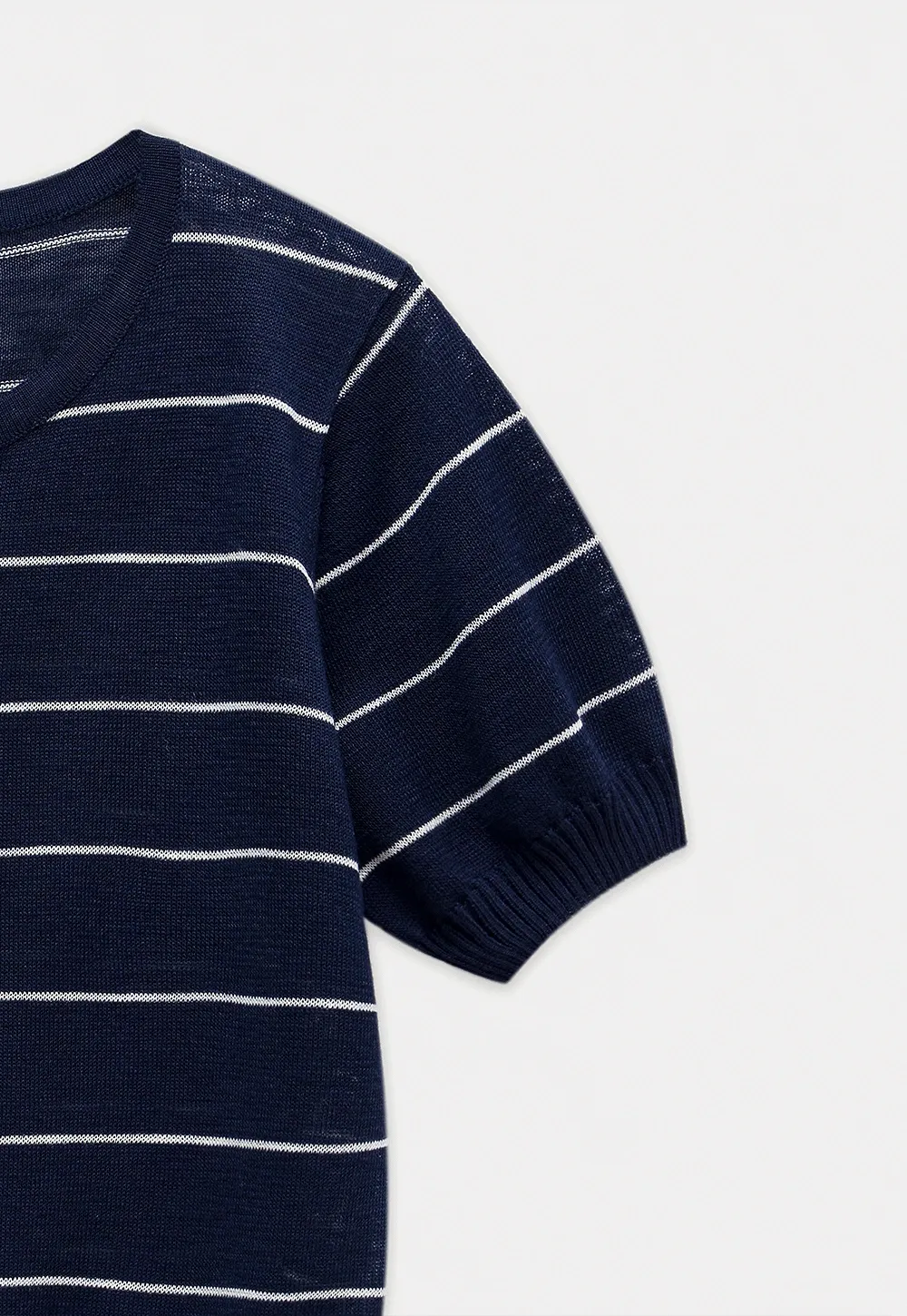 Women’s Striped Button-Down Short-Sleeve Cardigan