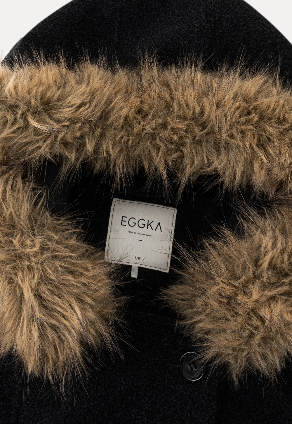 Hooded Wool Coat with Quilted Lining and Wool Collar