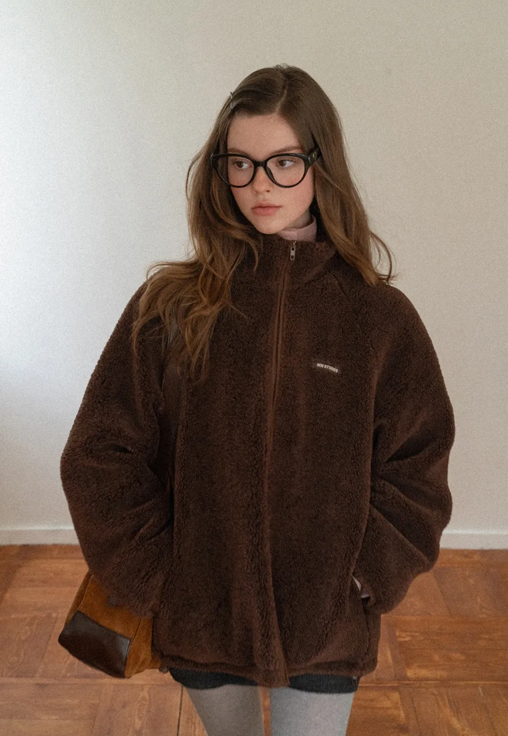 Zip-Up Fleece Jacket with Drawstring Waist