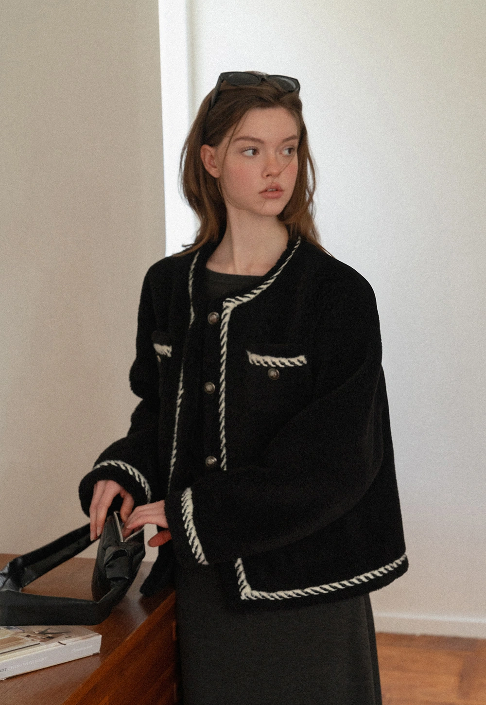 Chanel-Inspired Woven Quilted Short Jacket