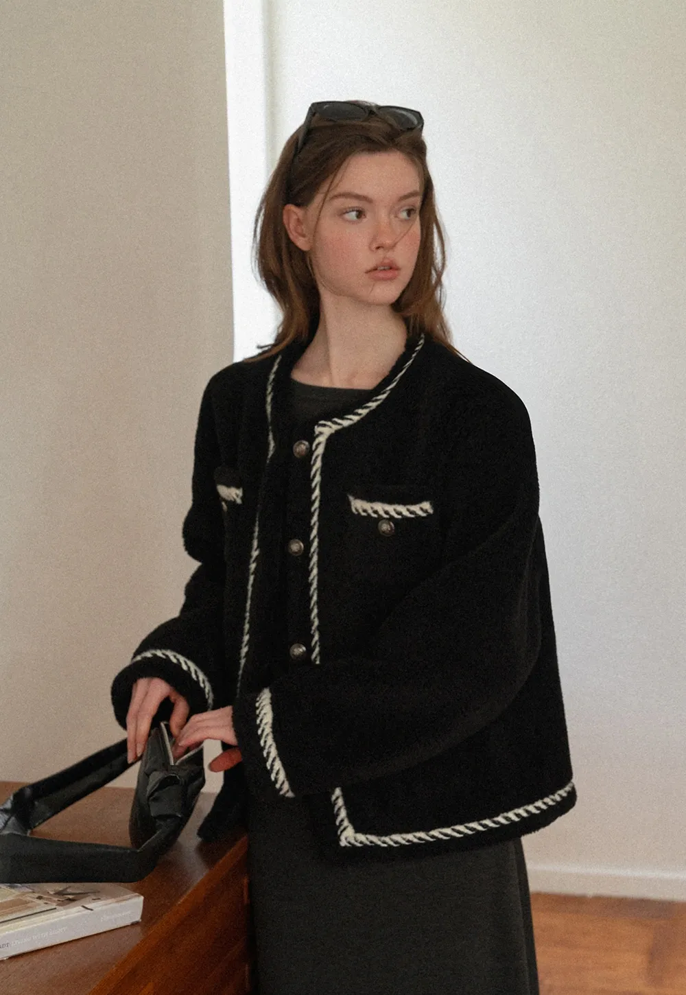 Chanel-Inspired Woven Quilted Short Jacket