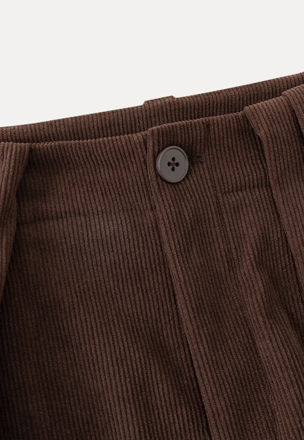 Pleated Wide-Leg Corduroy Pants