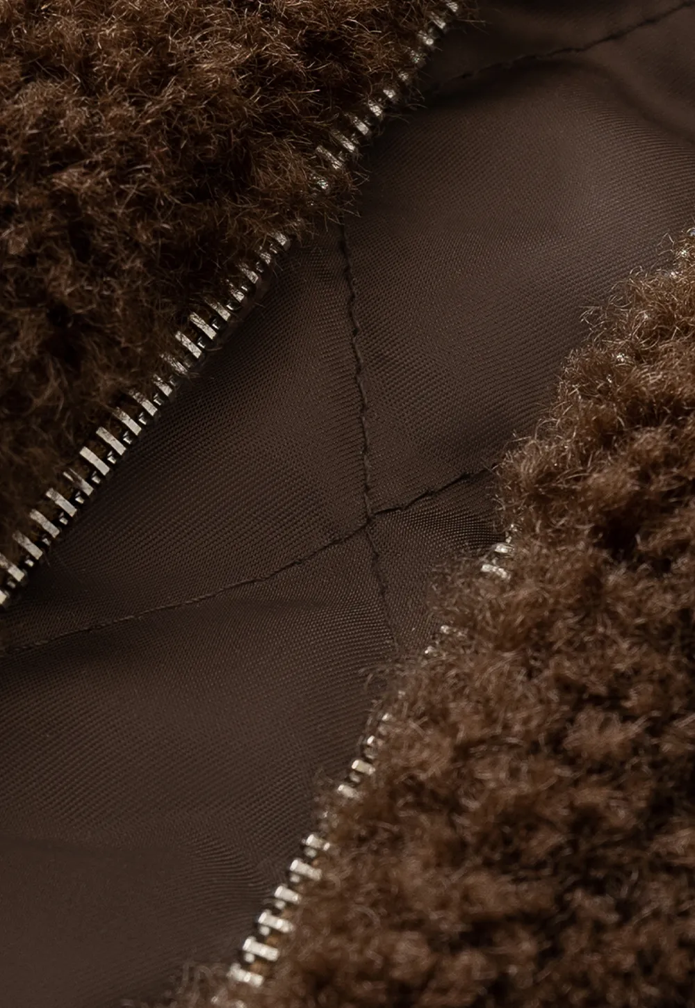 Faux Shearling Panel Knit Jacket