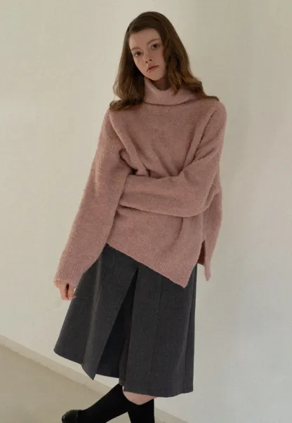 Oversized Turtleneck Knit Sweater
