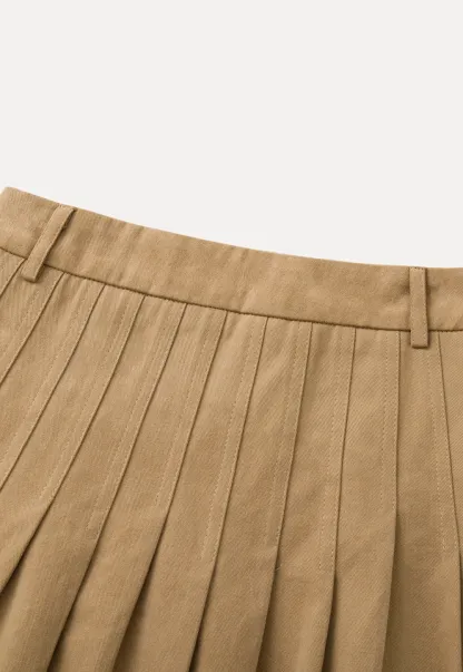 Elegant High-Waisted Pleated Skirt