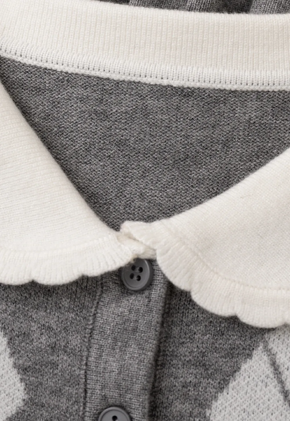 Argyle Knit Dress with Peter Pan Collar