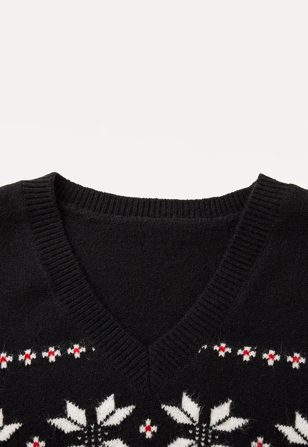 Fair Isle V-Neck Knit Sweater