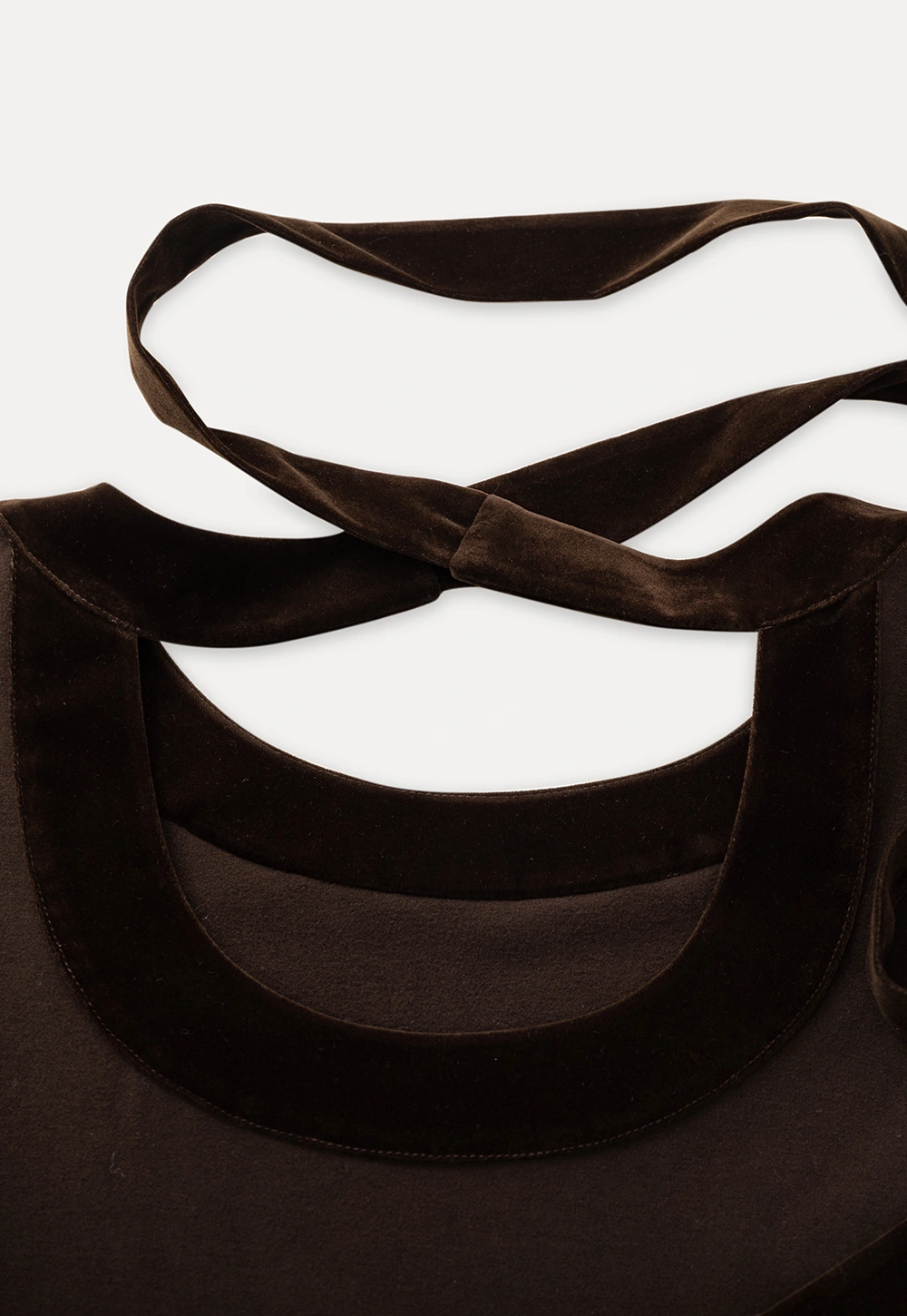 Chic Brown Velvet Mini Dress with Bell Sleeves